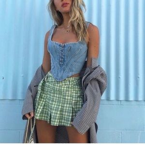 HOUSE OF CB SIBILLE DENIM CORSET TOP- Blogger Fav sold out 🔥 XS